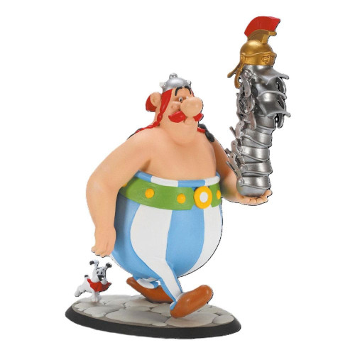 Asterix statue Obelix pile de casques et Idéfix 21 cm - Plastoy