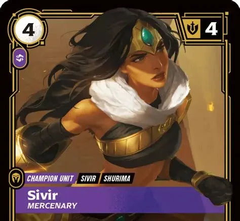 Riftbound - Carte Sivir, Mercenaire V.1 Rare Armes Spirituelles FOIL FR