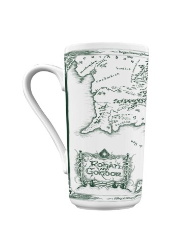 Taza Xl el Señor de los Anillos Mapa Blanco 550ml