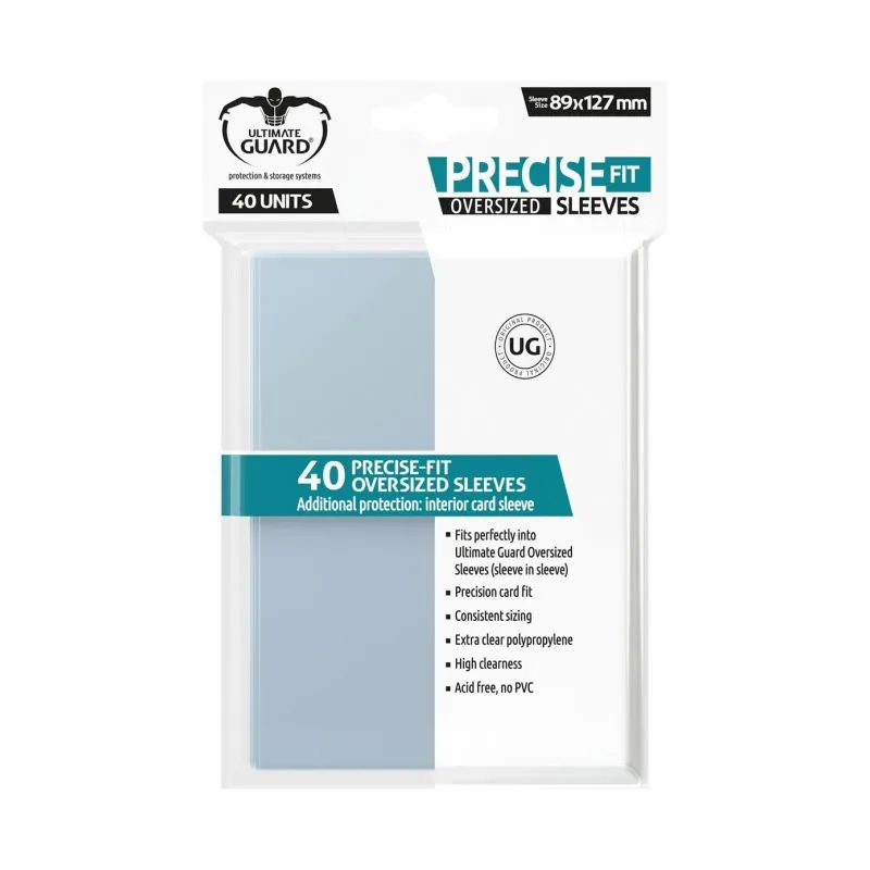 Ultimate Guard 40 pochettes Precise-Fit Sleeves taille Oversized Transparent