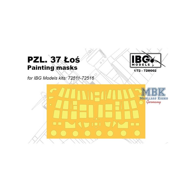 Accessoire PZL.37 Ensemble de masques de peinture Los