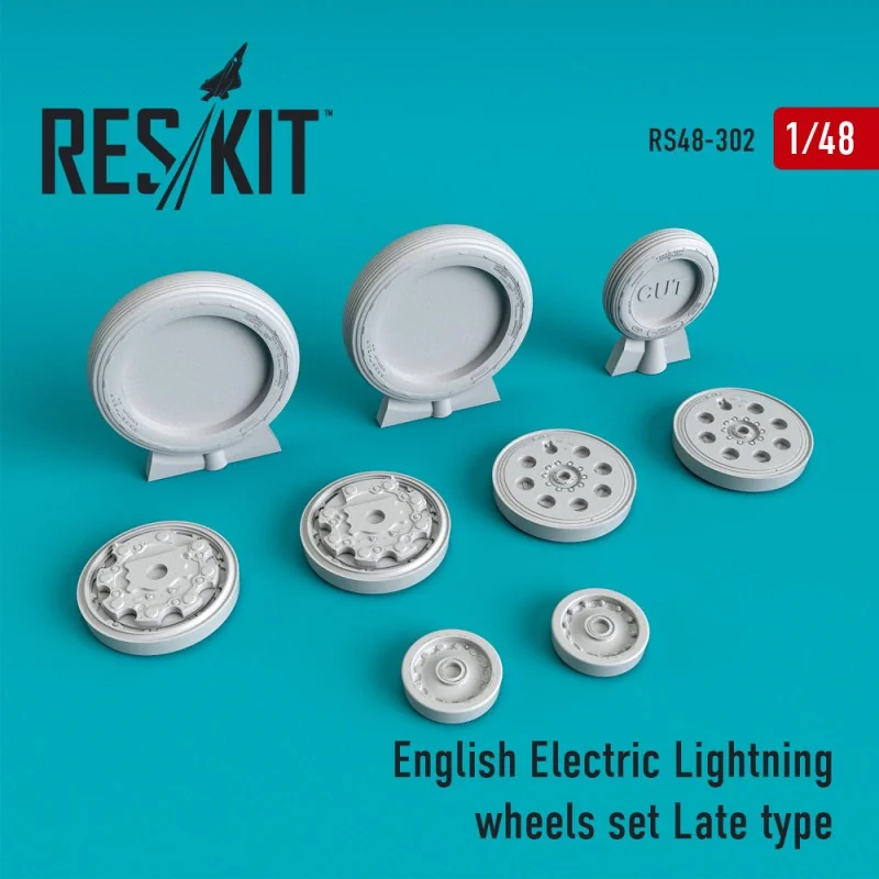 BAC/EE Lightning Wheels set Late type (conçu pour être utilisé avec le kit Airfix) [F.2A/F.6 F.1/F.1A/F.2/F.3]