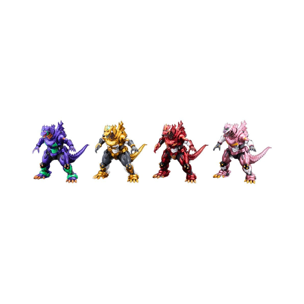 Godzilla x Evangelion pack 4 statuettes Gekizou Series Type-3 Kiryu Eva colour Ver. Metallic color Limited Ver. 9 cm