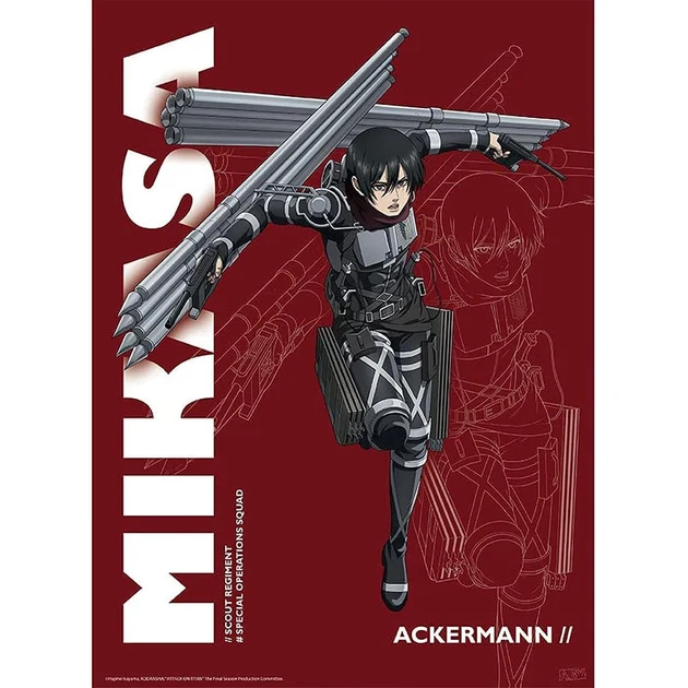 L'Attaque Des Titans - Poster - Mikasa Saison 4