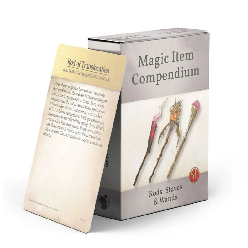 Deck de recueil d’objets magiques Sceptres, bâtons et baguettes (5E)