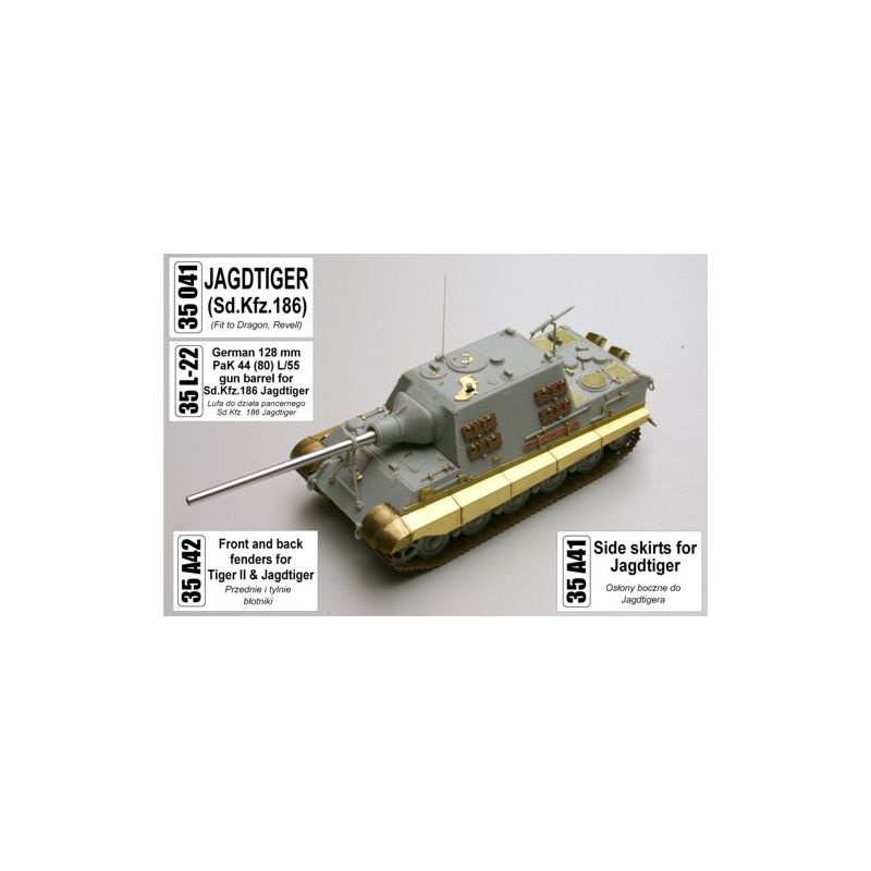 Pz.Kpfw.VI King Tiger II Sd.Kfz.182, garde-boue avant et arrière JagdTiger Henschel (conçu pour être utilisé avec les kits Drago