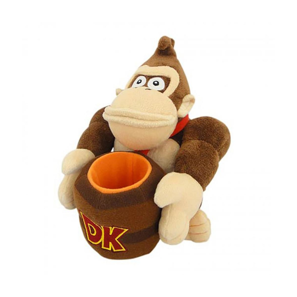 SUPER MARIO - Donkey Kong avec baril - Peluche 21cm