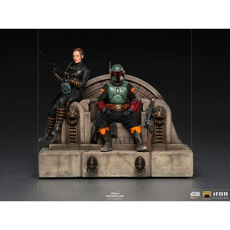 Star Wars The Mandalorian statuette 1/10 Deluxe Art Scale Boba Fett & Fennec on Throne 23 cm