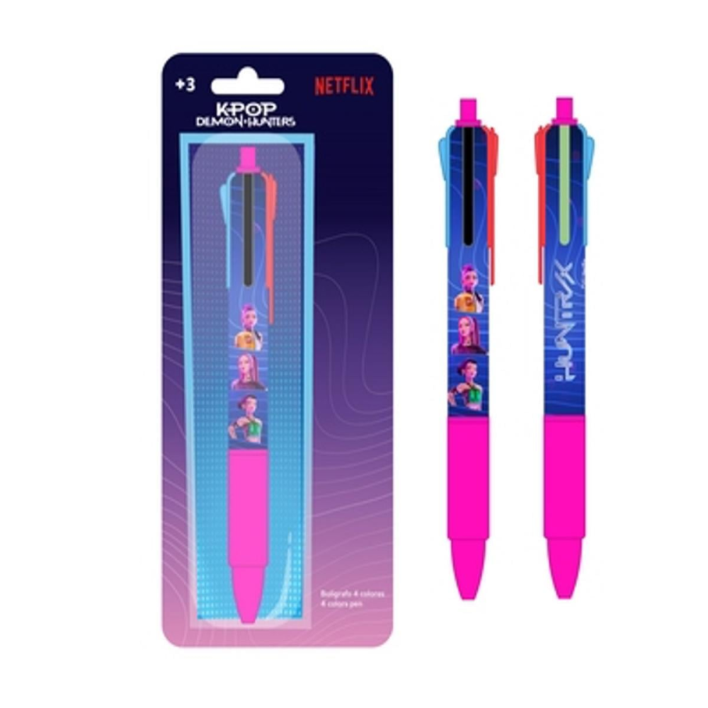 KPOP DEMON HUNTERS - 1 Stylo-Bille à 4 Couleurs