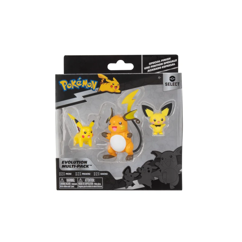Figurine POKEMON - Pichu, Pikachu, Raichu - Multipack Evolution