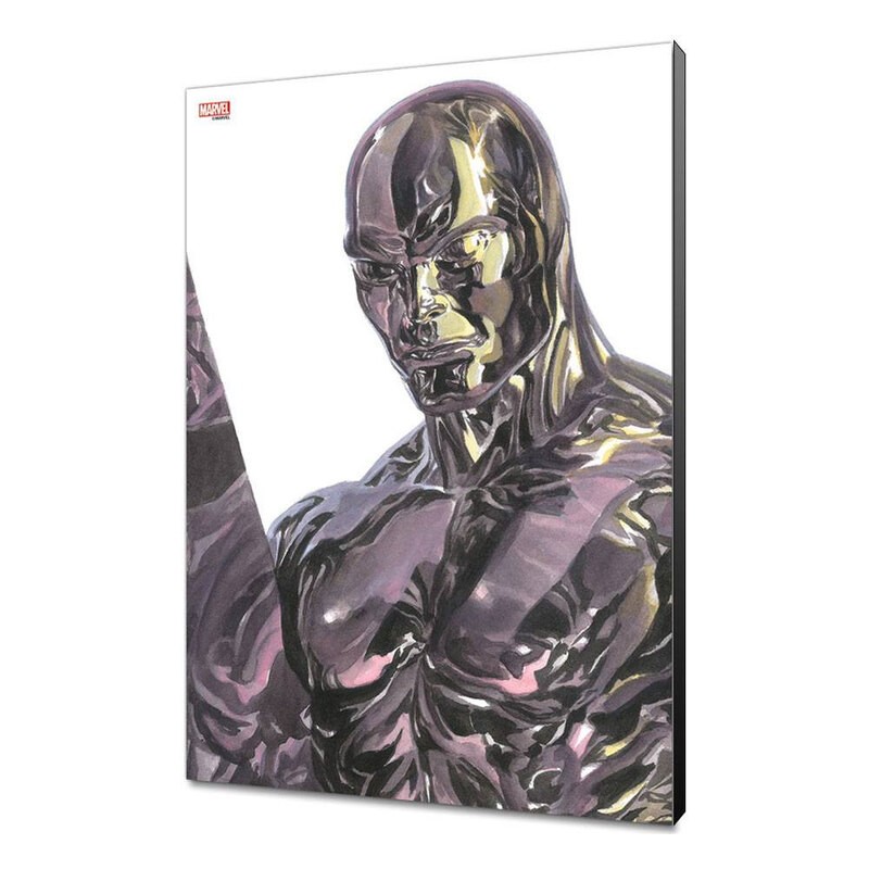 Poster Marvel Avengers Collection tableau en bois Alex Ross - Silver Surfer 30 x 45 cm