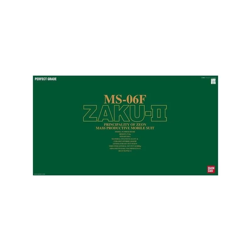Gunpla GUNDAM - PG 1/60 - MS-06F Zaku 2 - 30cm REPROD