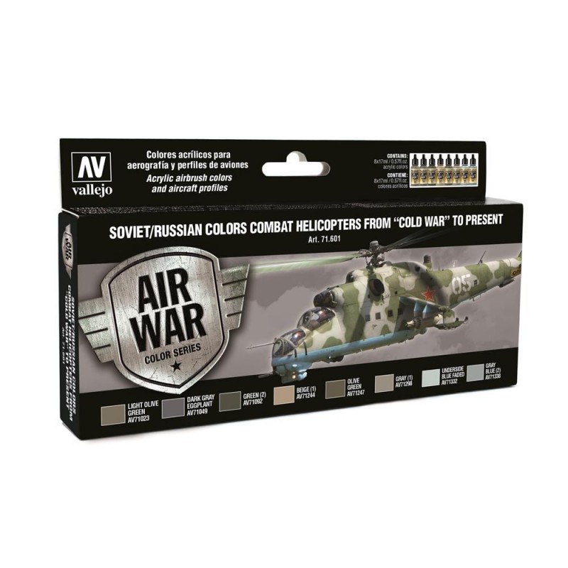 Vallejo MODEL AIR Couleur : Couleurs soviétiques / russes Hélicoptères de combat après la Seconde Guerre mondiale à aujourd'hui