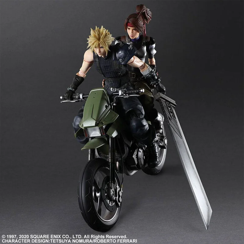 Final Fantasy VII Remake Play Arts Kai figurines et véhicule Jessie, Cloud & Bike