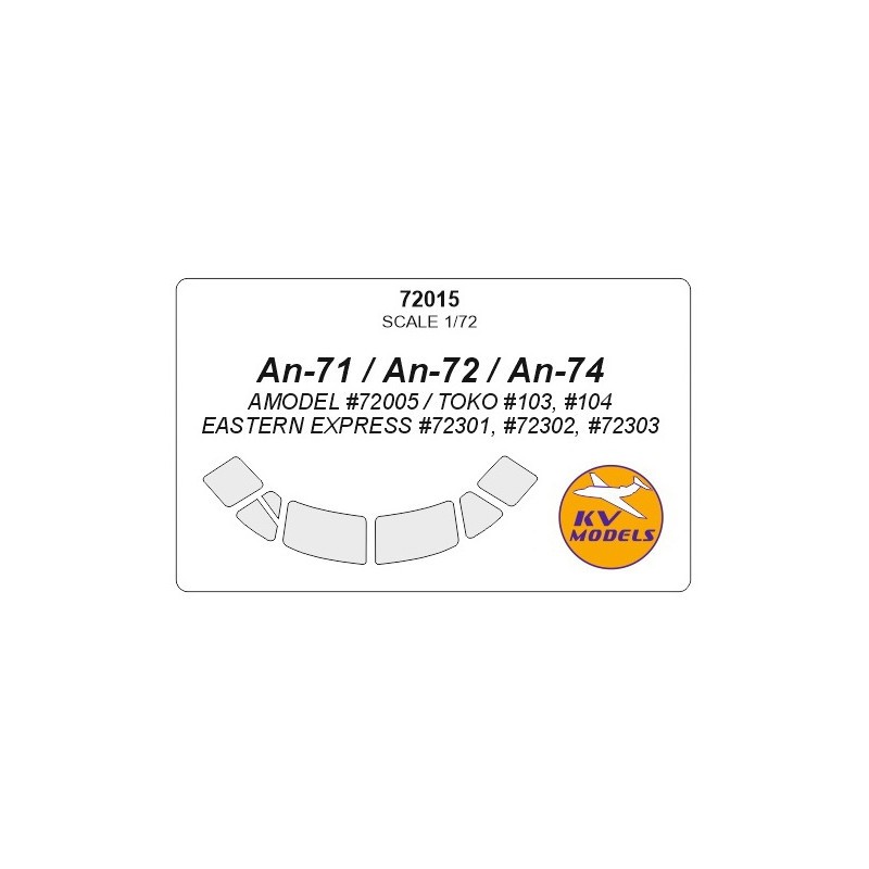 Antonov An-71 / An-72 / An-74 (conçu pour être utilisé avec les kits A-Model AMU72005, EASTERN EXPRESS EA72301, EA72302, EA72303