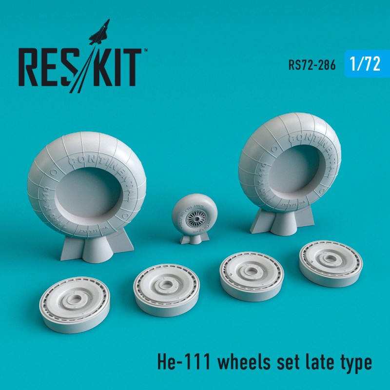 Jeu de roues Heinkel He-111 de type tardif (conçu pour être utilisé avec les kits Airfix, Hasegawa, Hobby 2000, Italeri et Revel