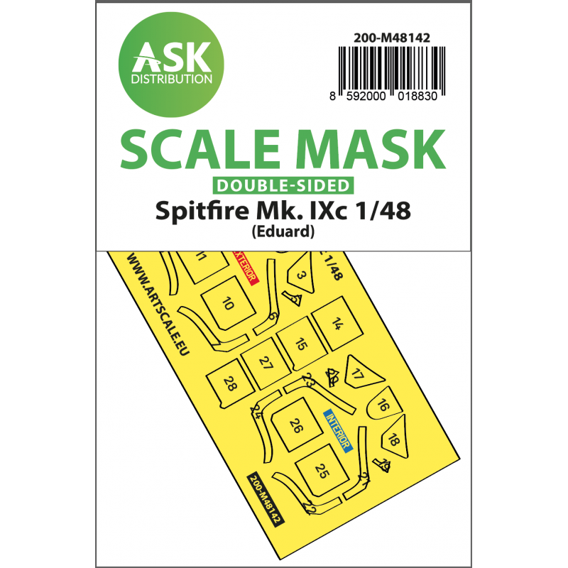 Accessoire Spitfire Mk.IXc double-sided express fit mask for Eduard