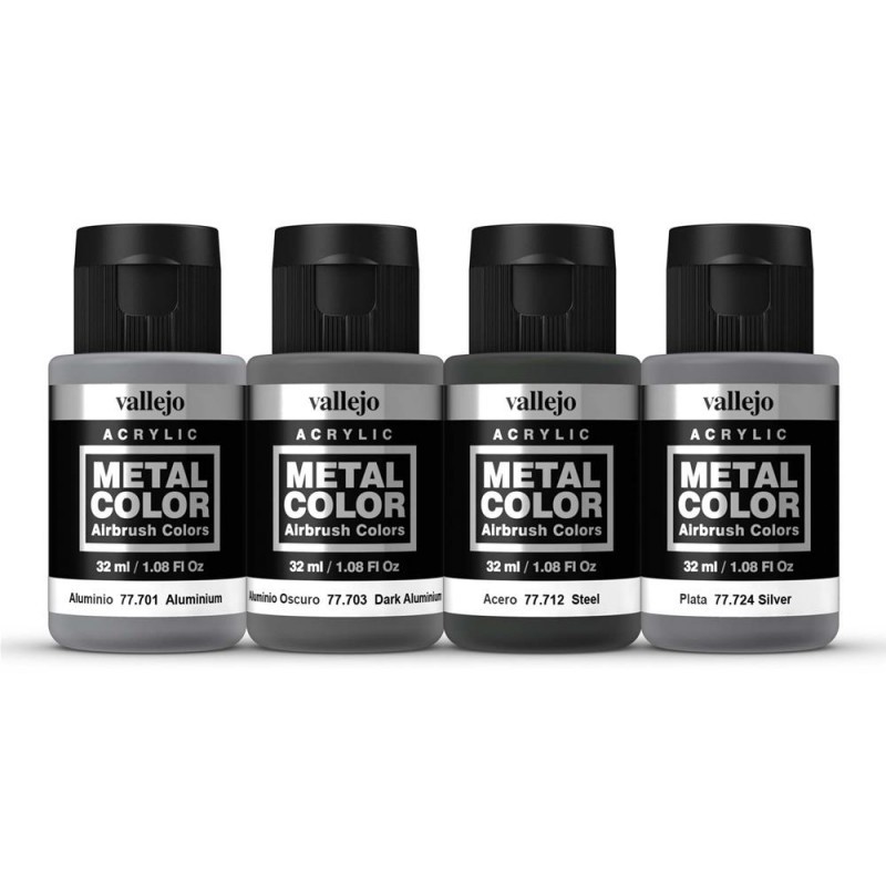 Peinture Vallejo Metal Color: SET de 4 couleurs 32ml - Star Metallic Panel