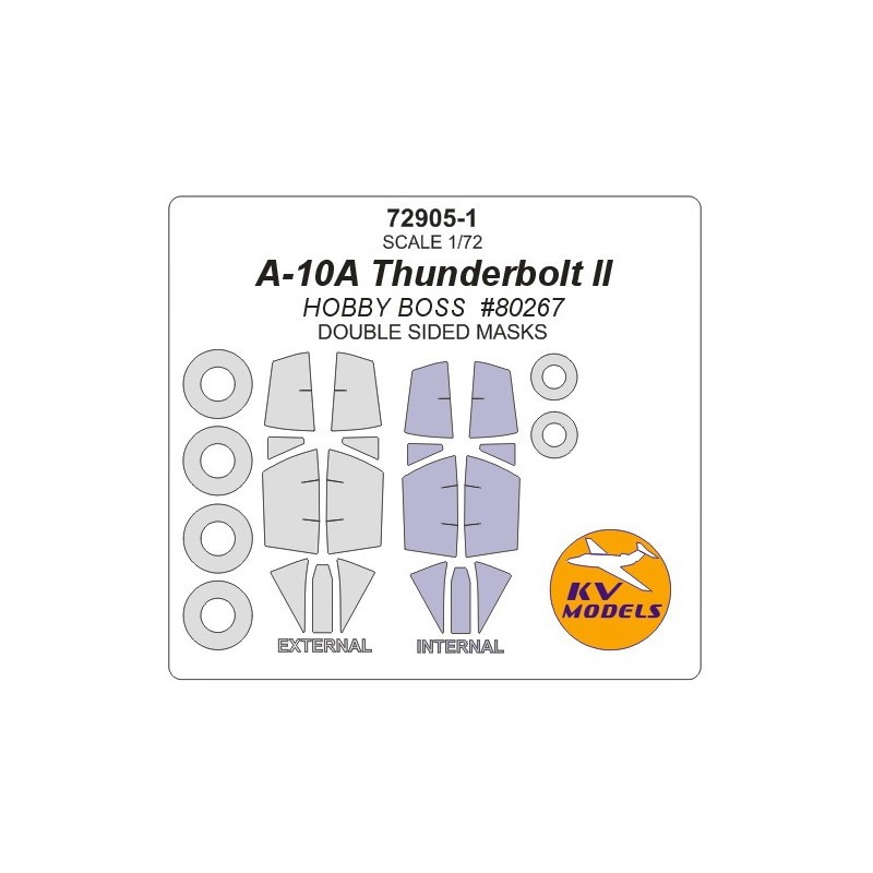 Fairchild A-10A Thunderbolt II - Masques double face et à roues (conçus pour être utilisés avec les kits Hobby Boss HB80267)