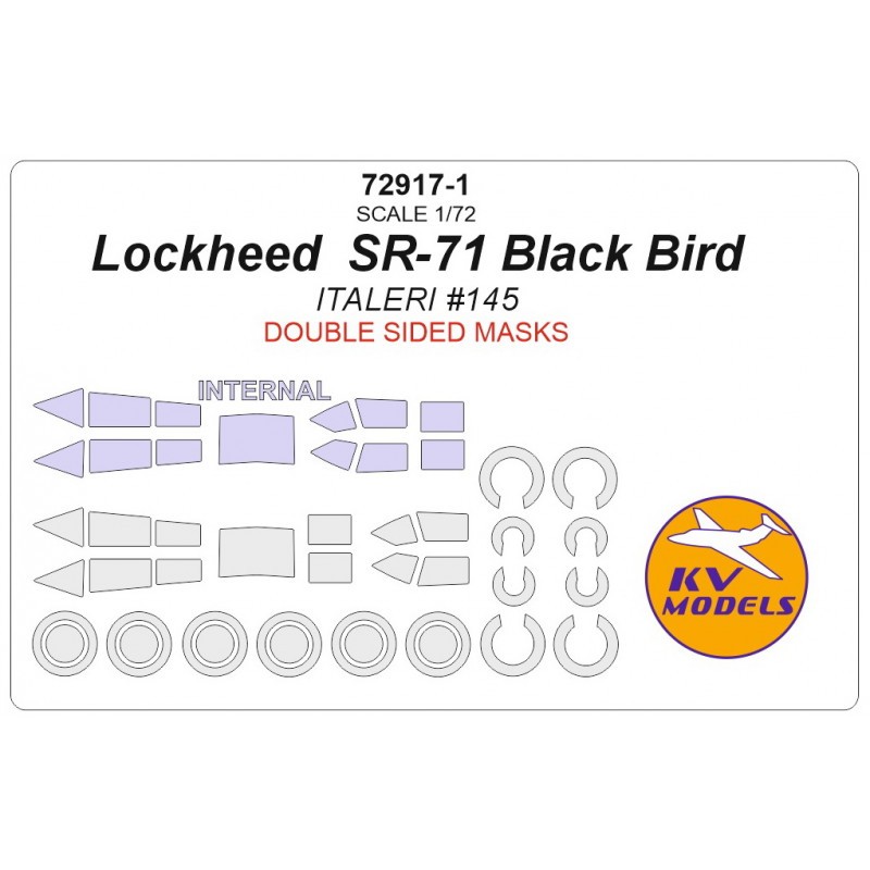 Lockheed SR-71 Black Bird - Masques double face et à roues (conçus pour être utilisés avec les kits Italeri IT145)