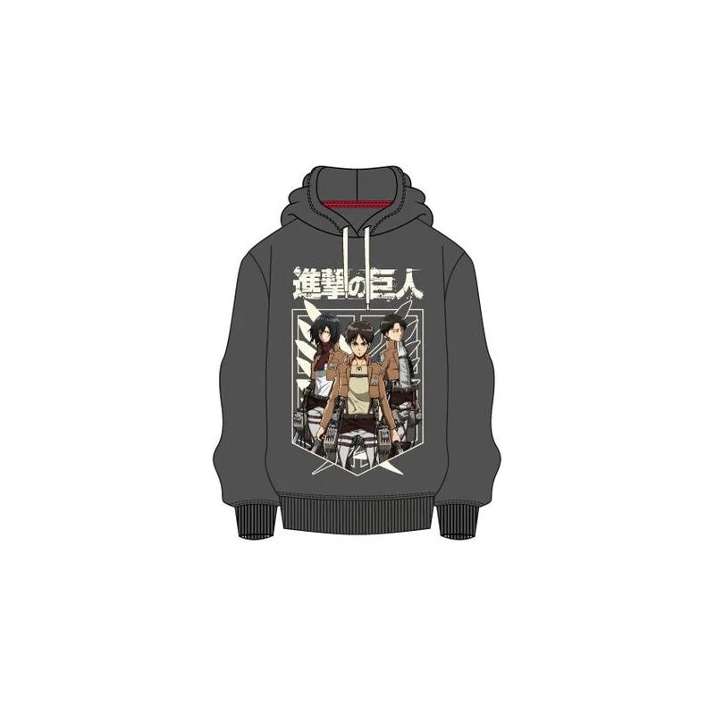 Sweater ATTACK ON TITAN - Sweat Capuche TRIO Grey (L)