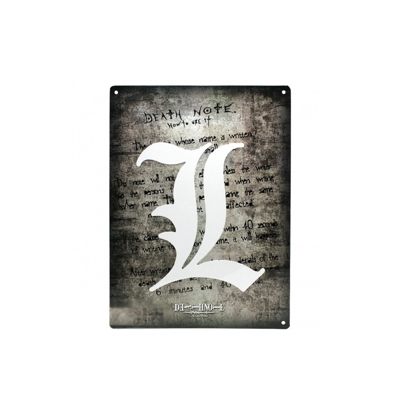 DEATH NOTE Plaque Métal Symbole L – Manga