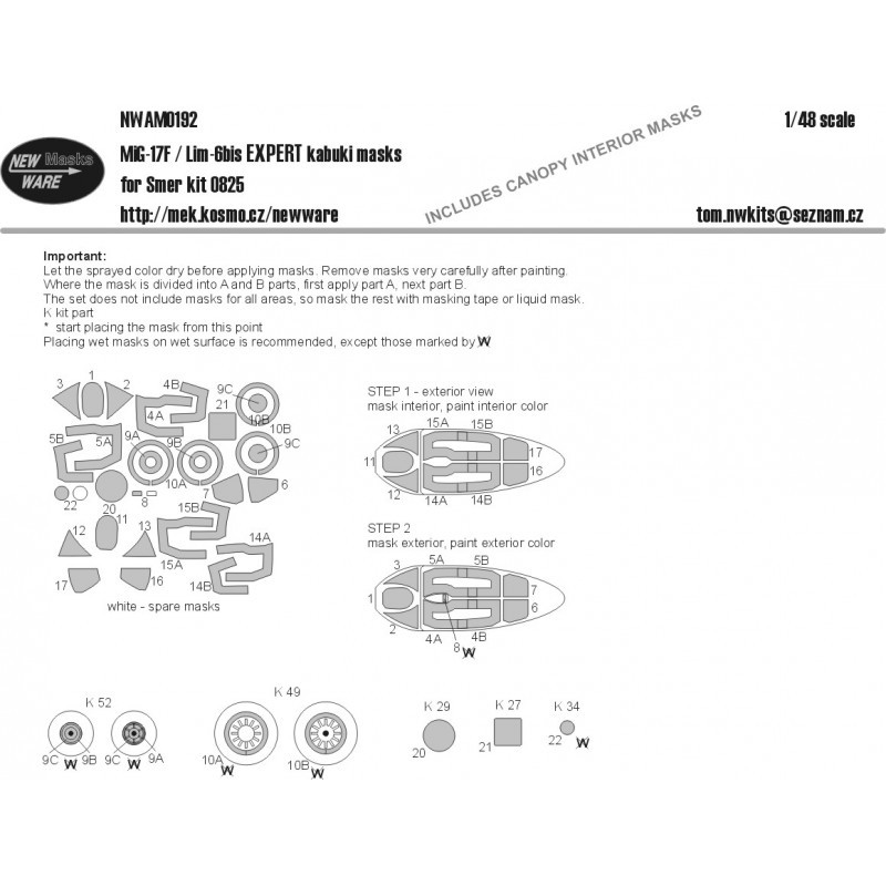 Accessoire Mikoyan MiG-17F/Lim 6 bis EXPERT (conçu pour être utilisé avec le kit Smer SR825)