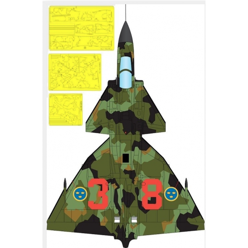 Masque de camouflage à éclats Saab Viggen (conçu pour être utilisé avec les kits Jetmads)