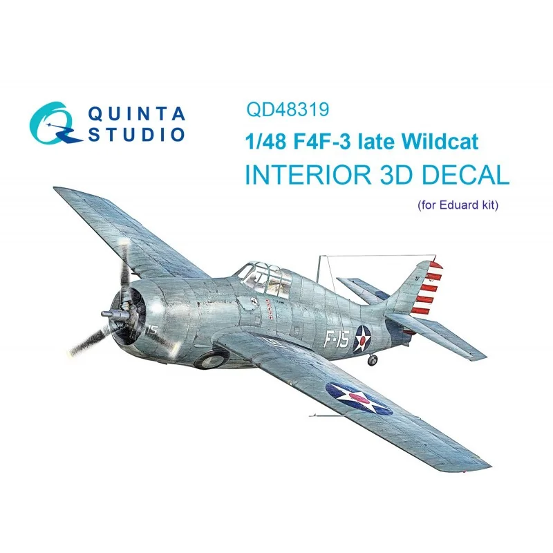 Grumman F4F-3 Wildcat late 3D-Printed & coloured Interior on decal paper (Eduard)