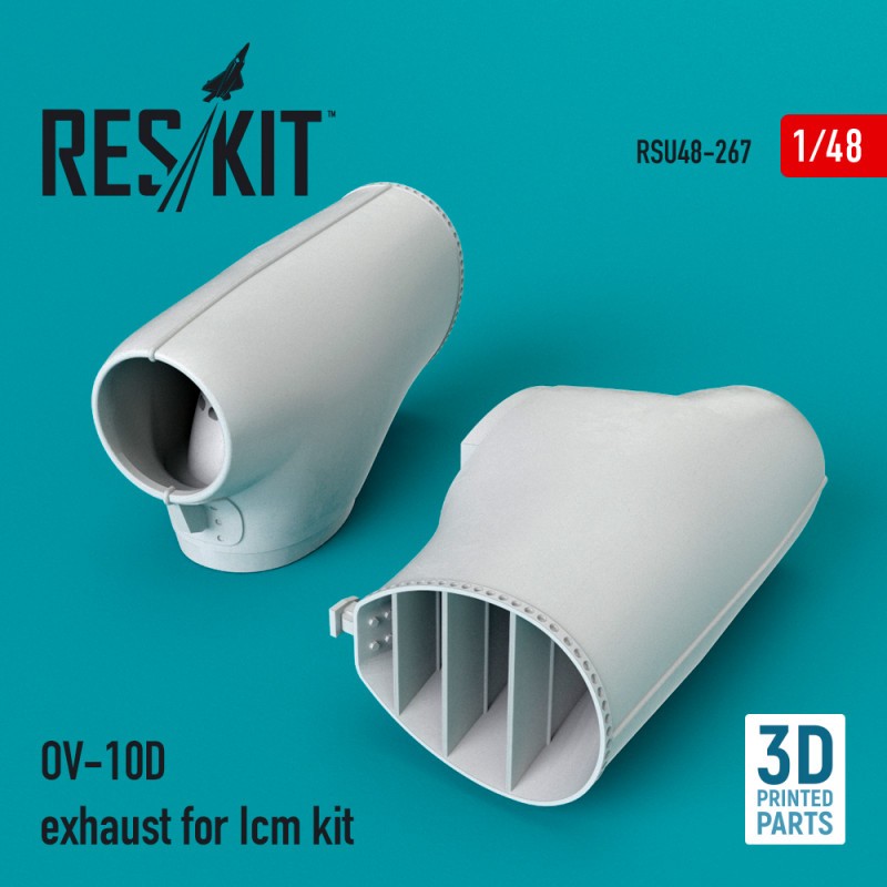 North-American/Rockwell OV-10D exhaust (designed to be used with ICM kits) (3D Printing)