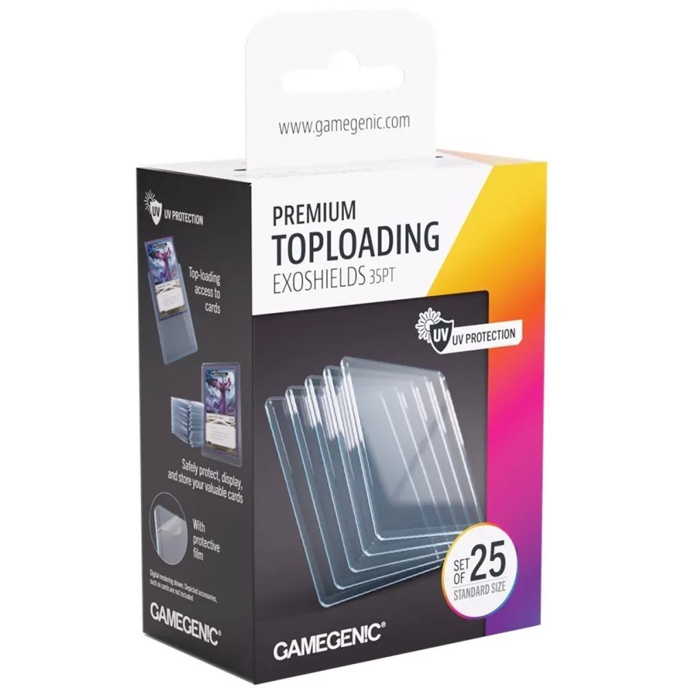 Toploader Exoshields 35 pt Transparent pack de 25 - Taille Standard