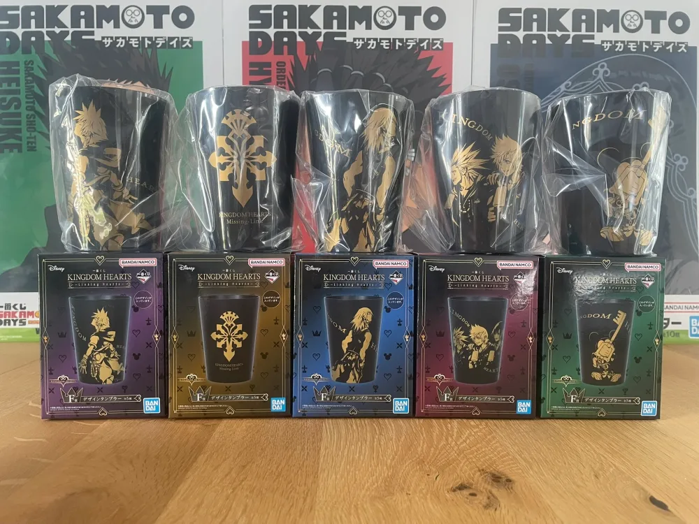 Kingdom Hearts – Set Complet de 5 verres plastiques 320 ml · Ichiban Kuji Linking Hearts (Prize F)