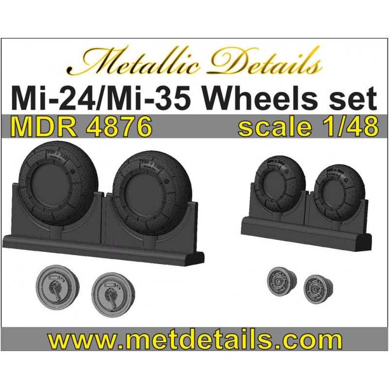 Roues arrière Mil Mi-24V/VP/Mi-35M (conçues pour être utilisées avec les kits Monogram, Revell et Zvzda)