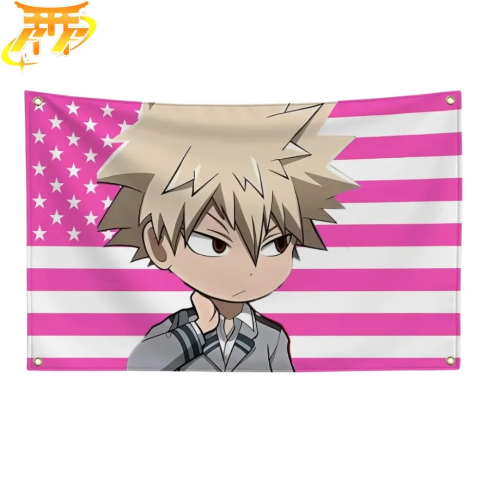 Drapeau Katsuki Bakugo "Style Chibi Étudiant" - My Hero Academia™