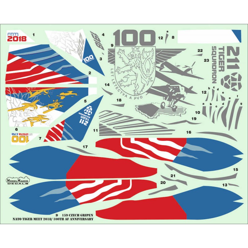 Décal Tchèque Gripen 100 ans d'aviation / NTM 2018