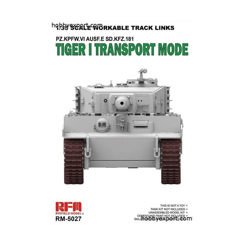 Maquette Tiger i transport des liaisons de voie réalisables