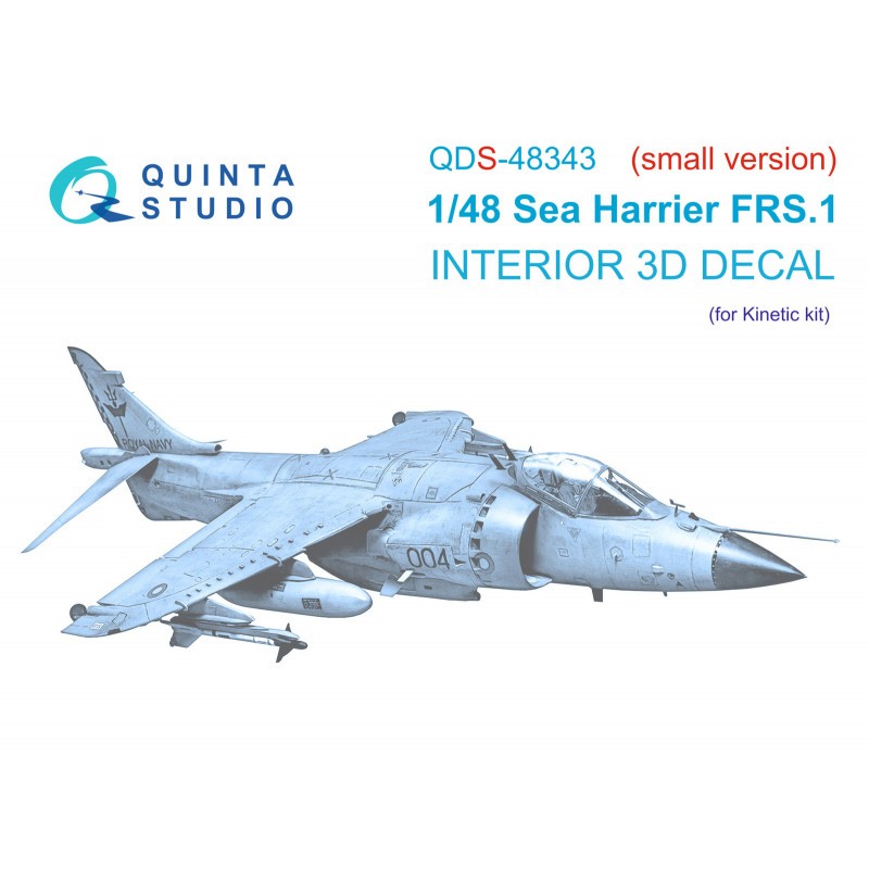 BAe Sea Harrier FRS.1 3D-Printed & coloured Interior on decal paper (designed to be used with Kinetic Model kits) (SMALL VERSION