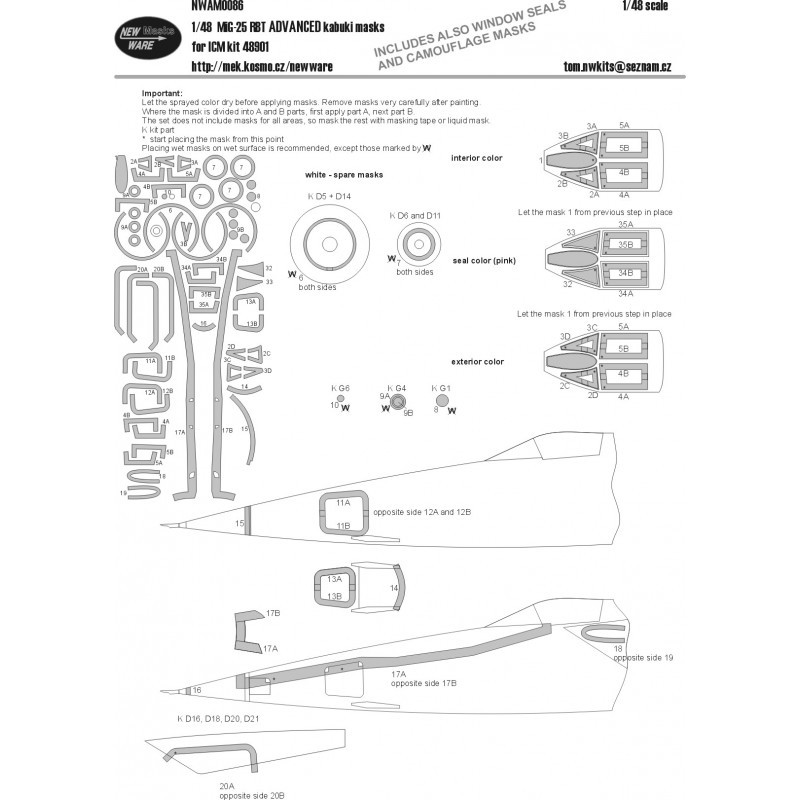 Accessoire Mikoyan MiG-25RBT ADVANCED (conçu pour être utilisé avec le kit ICM ICM48901)