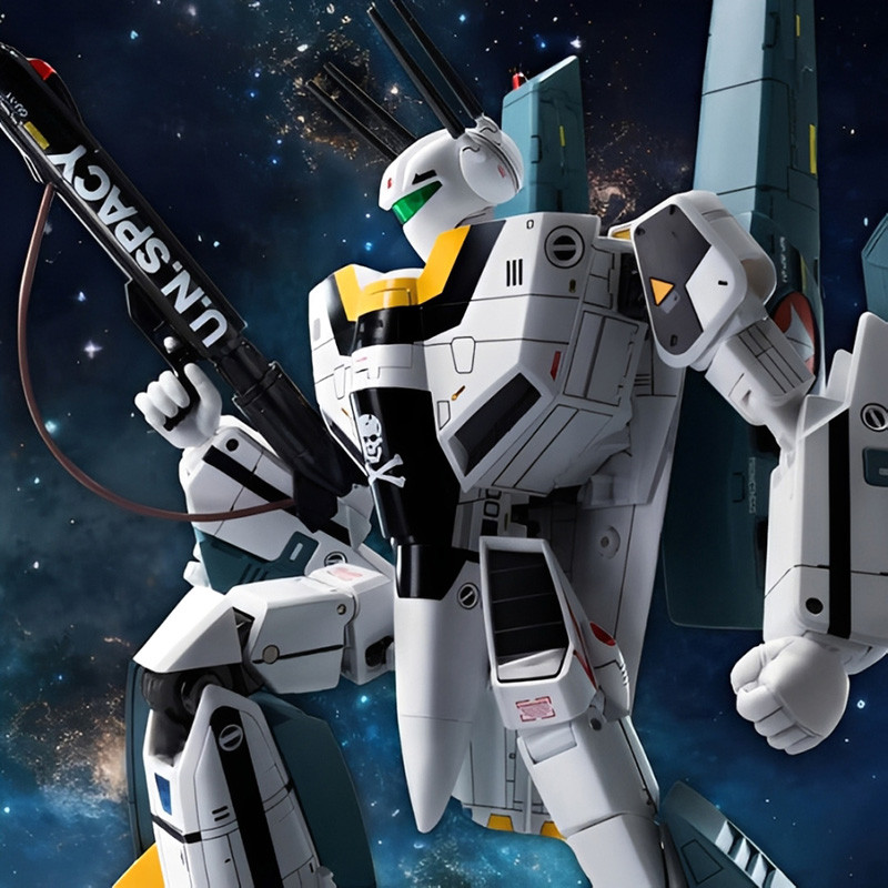 Figurine – ROBOTECH / MACROSS Robo-Dou VF-1S Super Veritech Set Rick Hunter ThreeZero