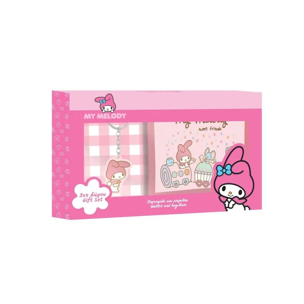 MY MELODY - Set Portefeuille + Porte-Clés - 2 Pc.