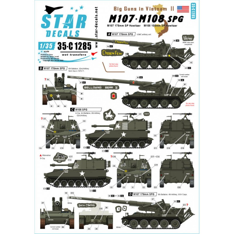 Gros canons au Vietnam 2. US Army and Marine Corps M107 175mm SP Howitzer et M108 105mm SP Howitzer.