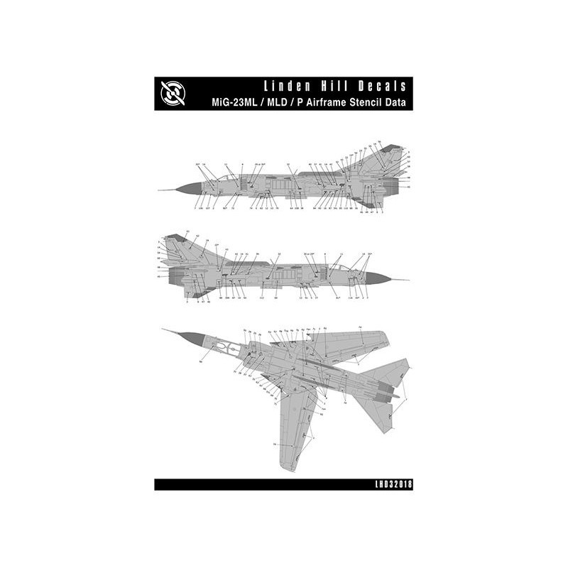 Décal Données de pochoir Mikoyan MiG-23ML/MiG-23MLD