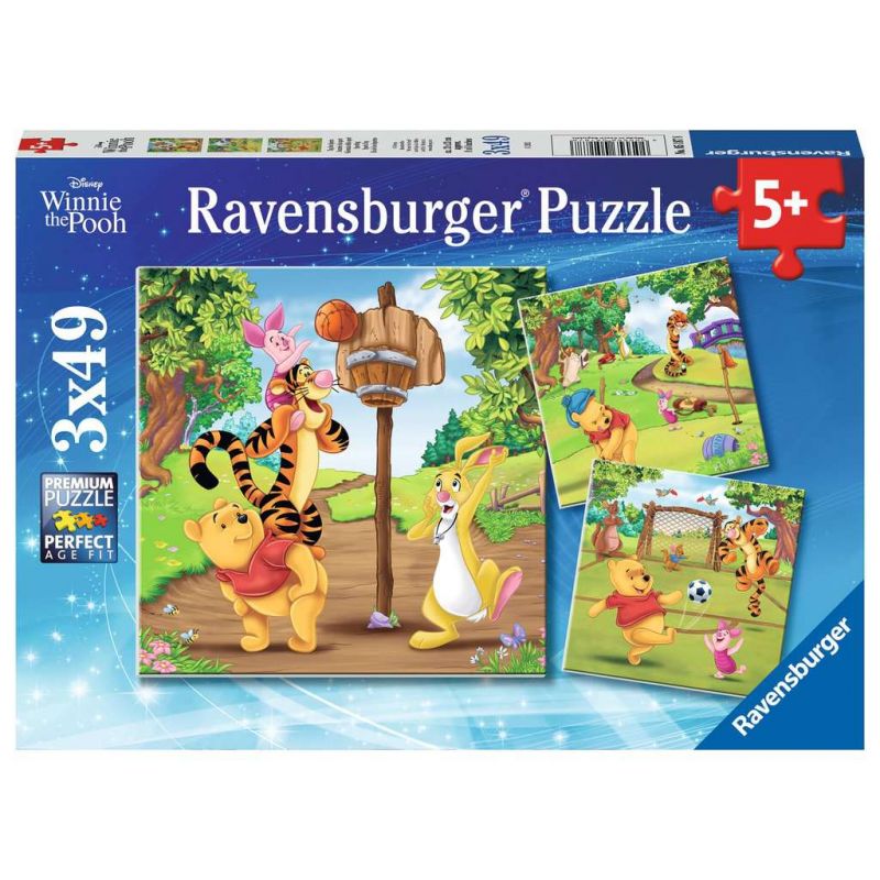 Puzzles 3x49 p - Journée sportive / Disney Winnie l'Ourson
