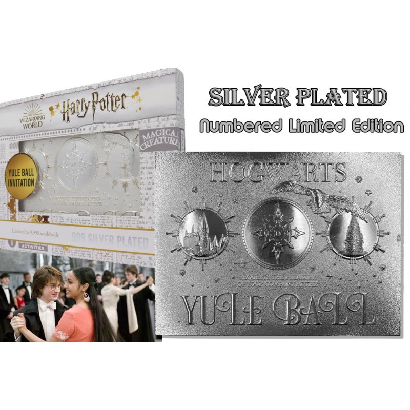 Réplique 1/1 Hp yule ball ticket silver plated