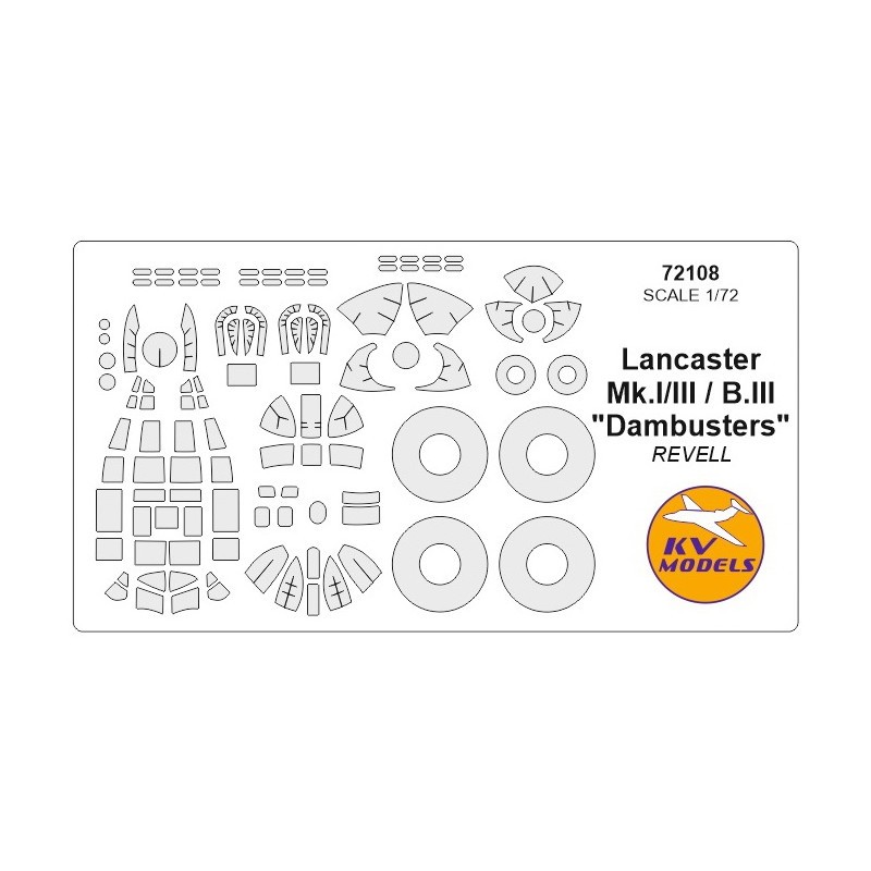 Avro Lancaster + masques de roues (conçus pour être utilisés avec les kits Revell RV4295, RV4300) [Mk.I, Mk.III, B.III 'Dambuste