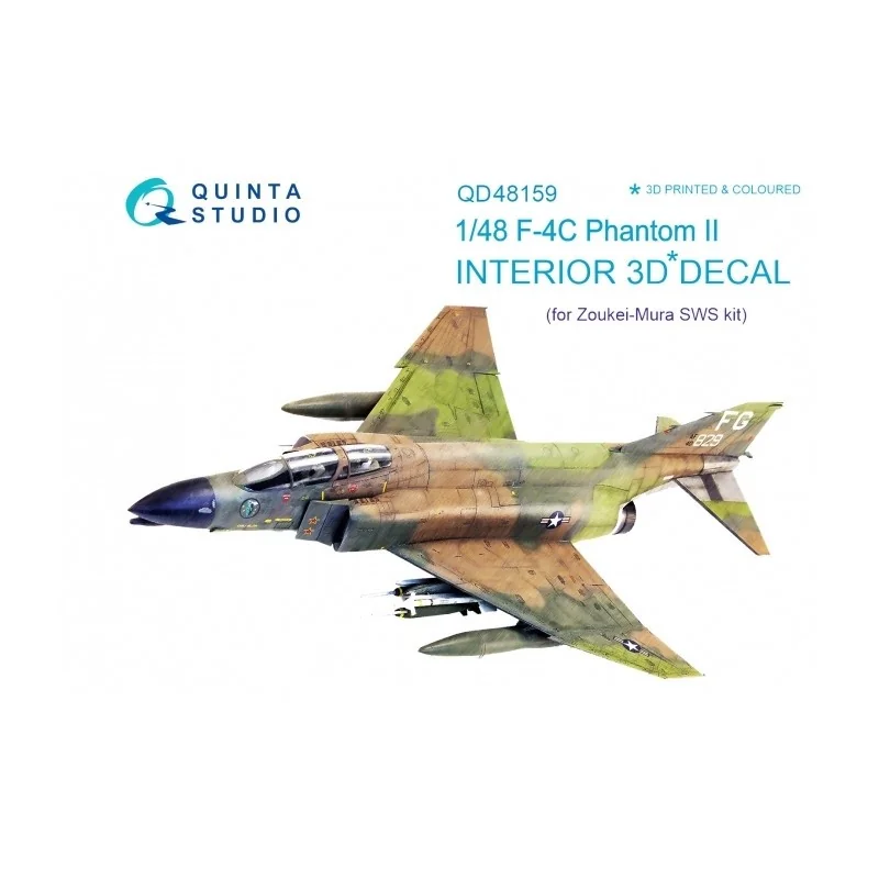 Décalcomanie Intérieur McDonnell F-4С Phantom imprimé en 3D et coloré sur papier autocollant (conçu pour être utilisé avec les k