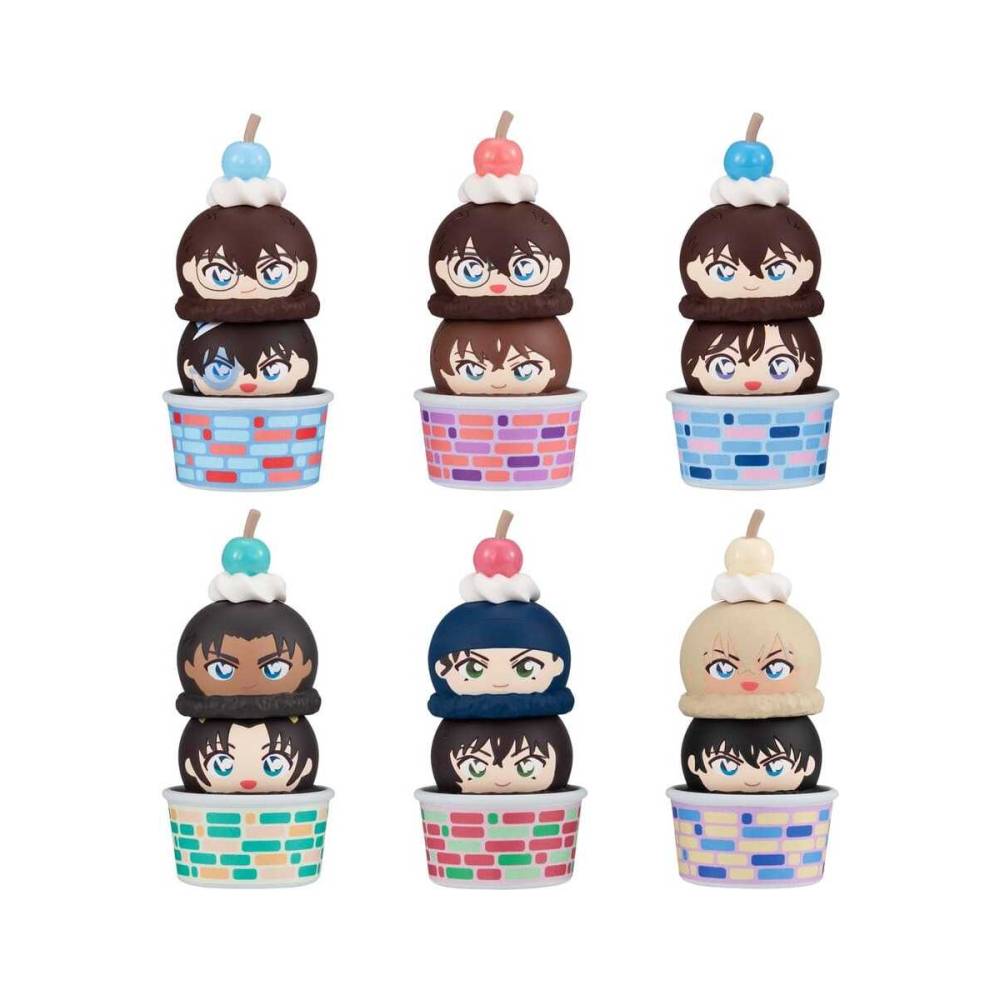 Detective Conan pack 6 figurines mini Tsumichen Stack up & Change 8 cm (with gift)