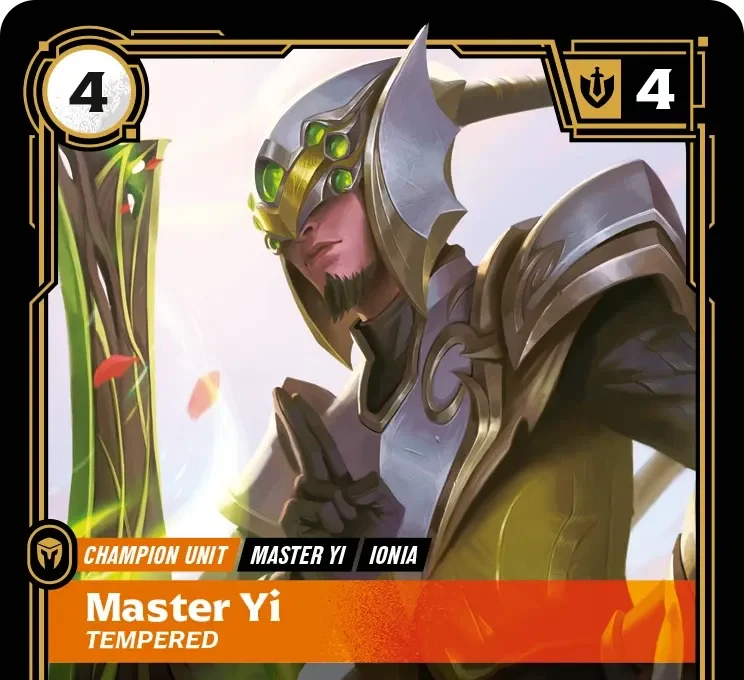 Riftbound - Carte Master Yi, Affûté V.1 Rare Déchaînement FOIL FR
