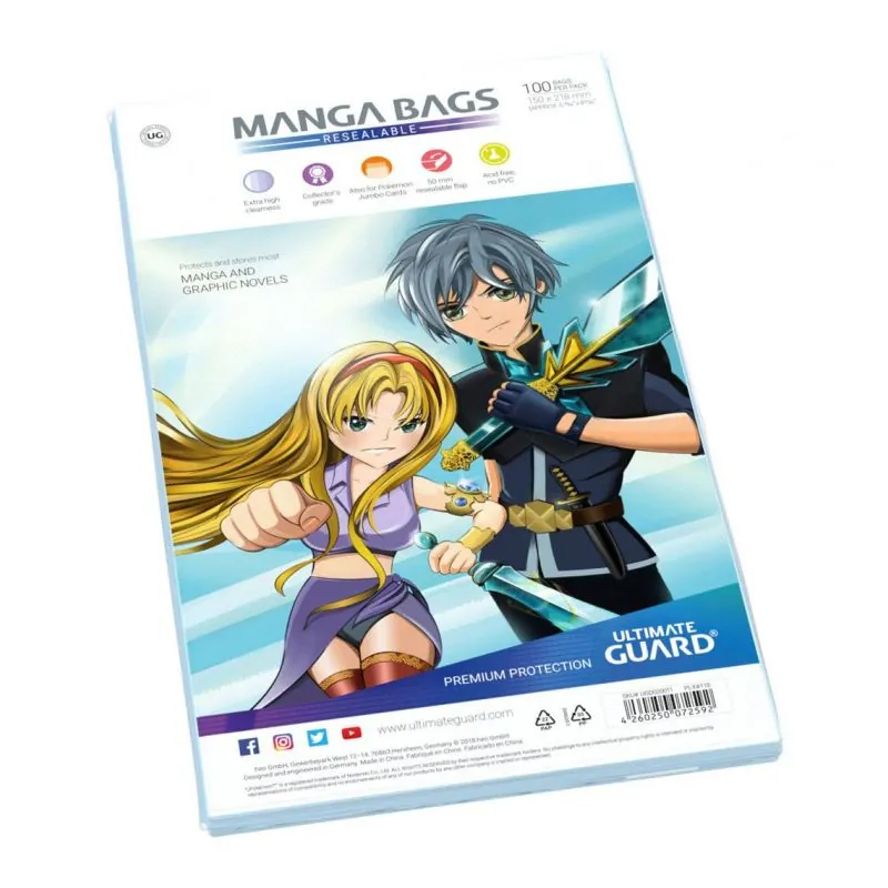 Ultimate Guard 100 pochettes Mangas refermables
