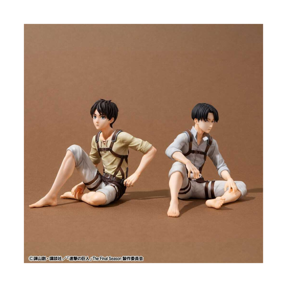 Attack on Titan pack 2 figurines PVC G.E.M. Series Eren Yeager & Squad Captain Levi Palm Size